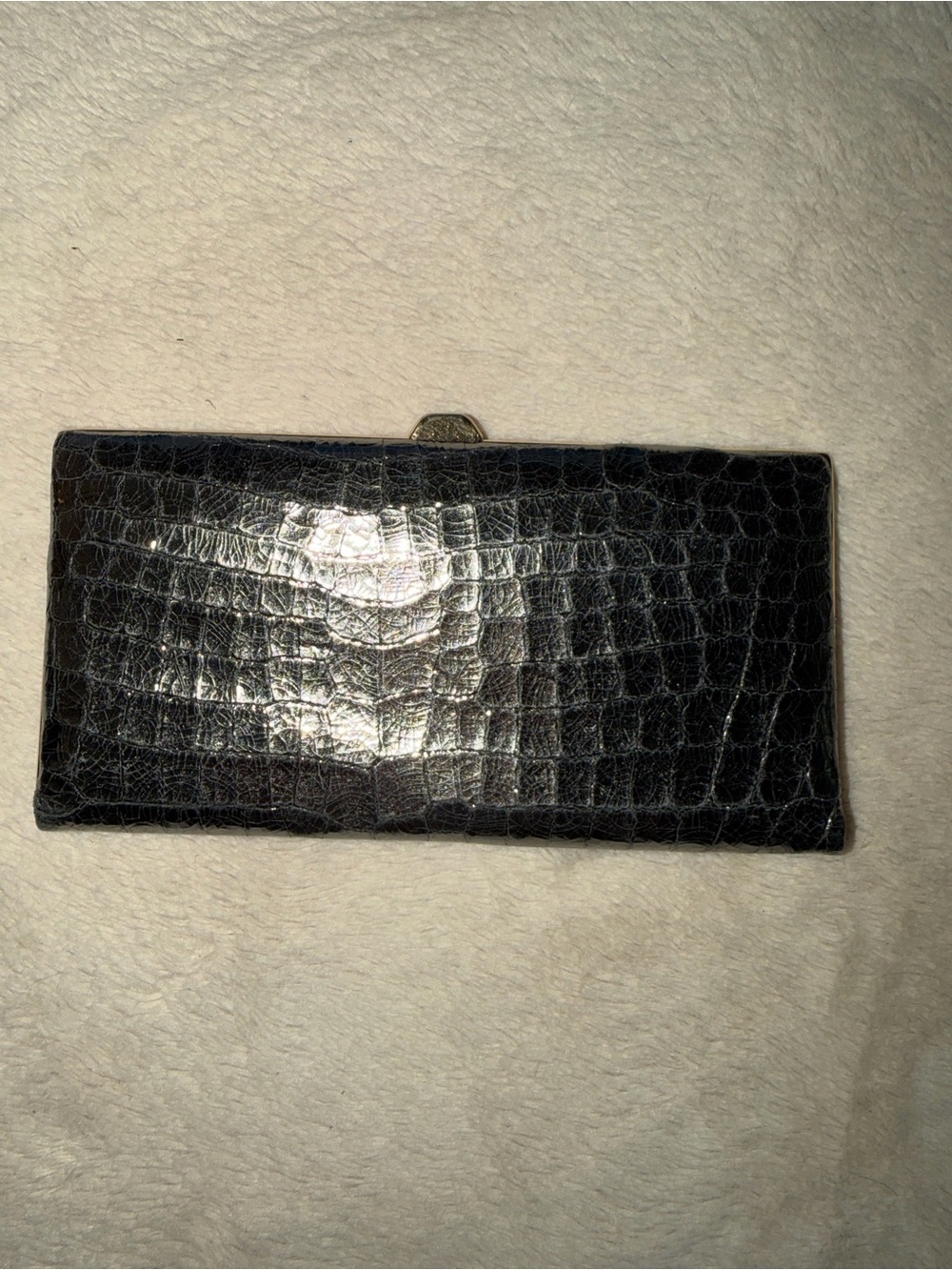 Lodis Metallic Gunmetal Grey Frame Clutch wallet Y2K